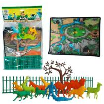 Gulliver Playset Tapete Pequeno Zoológico Figuras, Arvore e Cercas