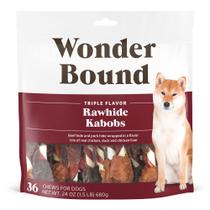 Guloseima para cães Wonder Bound Rawhide Kabobs Triple Flavor 680g