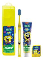 Gum Kit Escovação Dental Bob Esponja Escova Fio E Gel Dental