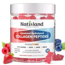 Gummies NATISLAND Peptídeos de colágeno lipossomal 2500mg 60 ct Gummies NATISLAND Peptídeos de colágeno lipossomal 2500mg 60 ct