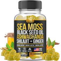 Gummies Nutravia Sea Moss, óleo de semente preta, Ashwagandha 17590mg