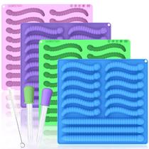 Gummy Worm Molds LUSHYUM Silicone 6 mL 14 mL, 4 unidades com conta-gotas Gummy Worm Molds LUSHYUM Silicone 6 mL 14 mL, 4 unidades com conta-gotas