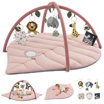 Gym Playmat Infantil Blissful Pink Crystal - Com 6 Brinquedos