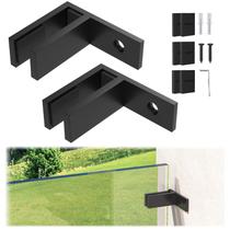 Gyykzz Presilha de Vidro em Formato F, Preto Fosco, 1013 mm, Kit com 2 Gyykzz Presilha de Vidro em Formato F, Preto Fosco, 1013 mm, Kit com 2