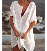 H0803-Camisa Blusa Maxi Camisão Plus Size Vestido Saida De Praia H0803-Camisa Blusa Maxi Camisão Plus Size Vestido Saida De Praia
