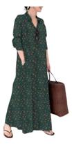 H1602/H1603-Vestido Chemise Maxi Saida Linho Estampada Floral Camisão B2 H1602/H1603-Vestido Chemise Maxi Saida Linho Estampada Floral Camisão B2