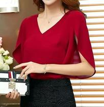 H1805-Blusa Festa Evento Luxo Lisa Manga Solta Elegante M51 H1805-Blusa Festa Evento Luxo Lisa Manga Solta Elegante M51