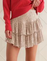 H2304-Saia Feminina Festa Solta Brilho Babado Paetê Luxo 01o11 H2304-Saia Feminina Festa Solta Brilho Babado Paetê Luxo 01o11