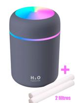 H2O Lúmen Difusor Óleo Essencial Umidificador USB 300ml Led Portátil Colorido Novidade