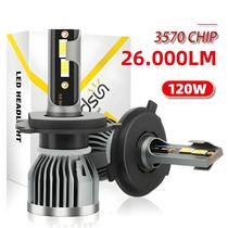 H7 H11 H1 H3 9005 9006 880 9007 H13 H4 Led Lâmpadas De Farol De Carro 12v 120w 26000lm Chip Csp