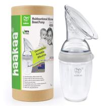 haakaa Gen.3 Bomba de mama manual atualizada bomba de silicone multifuccional para mães amamentando para coletar leite materno reutilizável (8oz /250ml, cinza)