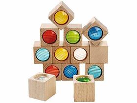 HABA Kaleidoscopic Building Blocks - Conjunto de 13 peças com prismas coloridos (Made in Germany)