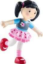 HABA Little Friends Lara - 4" Bendy Doll Figure com tranças pretas e tom de pele asiático