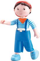 Haba Little Friends Matze - 4" Boy Dollhouse Toy Figure com Macacão Azul e Boné Vermelho