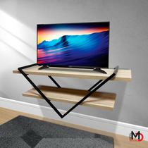 Hack suspenso estilo industrial com design elegante e moderno com ferro e madeira