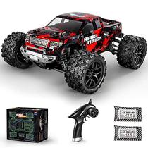 HAIBOXING 1:18 escala todo o terreno RC carro 36 km / h de alta velocidade, veículo elétrico 4WD, controlador de rádio de 2,4 GHz, incluído 2 baterias e um carregador, caminhão off-road impermeável (vermelho) - HBX