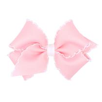 Hair Bow Wee Ones Grosgrain Moonstitch Small, rosa claro