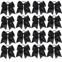 Hair Bows Hipcheer Glitter Black 16 peças para meninas líderes de torcida Hair Bows Hipcheer Glitter Black 16 peças para meninas líderes de torcida