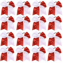 Hair Bows Hipcheer Glitter vermelho branco para meninas líderes de torcida Hair Bows Hipcheer Glitter vermelho branco para meninas líderes de torcida