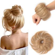Hair Bun Hair Piece KISANOF Human Hair Marrom Dourado Claro Hair Bun Hair Piece KISANOF Human Hair Marrom Dourado Claro