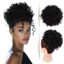 Hair Bun Hair Piece Sidaila Messy Bun Curly 23 cm Preto Natural