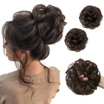 Hair Bun Hair Pieces SARLA Wavy Curly Synthetic Dark Brown Hair Bun Hair Pieces SARLA Wavy Curly Synthetic Dark Brown