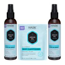 Hair Care HASK Argan Oil 5 em 1 Condicionador Leave-In Duo