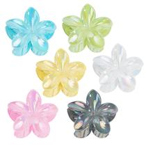 Hair Claw Clip Kivzex Brilliant Jelly Flower, 6 peças para mulheres