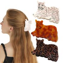 Hair Claw Clips Bgffuy Cheetah, conjunto de 3 peças Hair Claw Clips Bgffuy Cheetah, conjunto de 3 peças