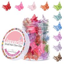 Hair Claw Clips JASVERLIN Glitter Mini Butterfly, conjunto de 50 Hair Claw Clips JASVERLIN Glitter Mini Butterfly, conjunto de 50