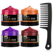Hair Color Wax lockmio 120 g x 5 (vermelho, laranja, clarete e roxo)