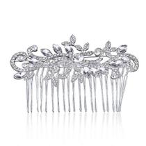 Hair Comb Anglaces, feito de cristal, prata, strass, noiva Hair Comb Anglaces, feito de cristal, prata, strass, noiva