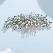Hair Comb Teyglen, strass, manual, azul menta