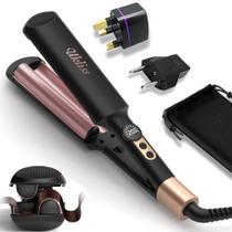 Hair Crimper UKLISS Mini Waver para mulheres, cabelo curto, 1 cm, preto
