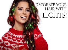 Hair Lights Beardaments Light Up 16 peças de enfeites de Natal