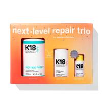 Hair Repair Trio K18 Next-Level com shampoo, máscara e óleo de desintoxicação