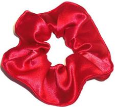 Hair Scrunchie Scrunchies by Sherry Satin Fabric Red