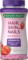 Hair Skins Nails Advanced 2x Mais Biotina 6000mcg 80 Gomas Natures Bounty