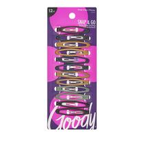 Hair Snap Clips Goody Epoxy Contour, 12 unidades, cores variadas