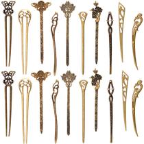 Hair Sticks Geyoga Vintage Bronze Chineses para Mulheres Hair Sticks Geyoga Vintage Bronze Chineses para Mulheres