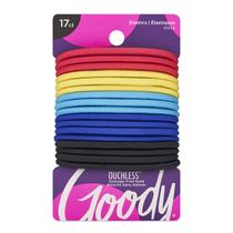 Hair Tie Goody Touchless Elastic, 17 unidades, cores variadas