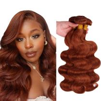Hair Weave ZevPiul Color 33 Copper Red Body Wave 3 pacotes