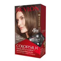 Haircolor Revlon Color Silk Medium Ash Brown (40), pacote com 3