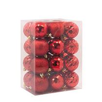 Hallmark enfeites vermelhos da bola de Natal, conjunto de 24 enfeites de Natal, à prova de quebra