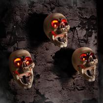 Halloween Animatronics Skull Stakes Pathway Markers, pacote com 3