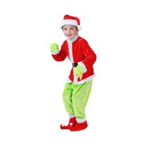 Halloween explosivo verde peludo monstro grinch traje papai noel com calças jogar roupas atacado Halloween explosivo verde peludo monstro grinch traje papai noel com calças jogar roupas atacado