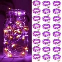Halloween Fairy Lights ZGWJ, pacote com 24, 7 pés e 20 LED, laranja e roxo Halloween Fairy Lights ZGWJ, pacote com 24, 7 pés e 20 LED, laranja e roxo