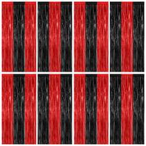 Halloween Foil Streamer, pacote com 8, ZATAYE, 100 x 215 cm, vermelho e preto