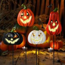 Halloween Garden Yard Signs Metal Stakes, conjunto de 4 cumanes Halloween Garden Yard Signs Metal Stakes, conjunto de 4 cumanes