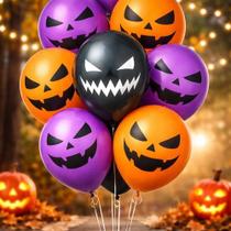 Halloween Impressão Duas Faces Balão Latex 12" 10un. cod0408 Halloween Impressão Duas Faces Balão Latex 12" 10un. cod0408
